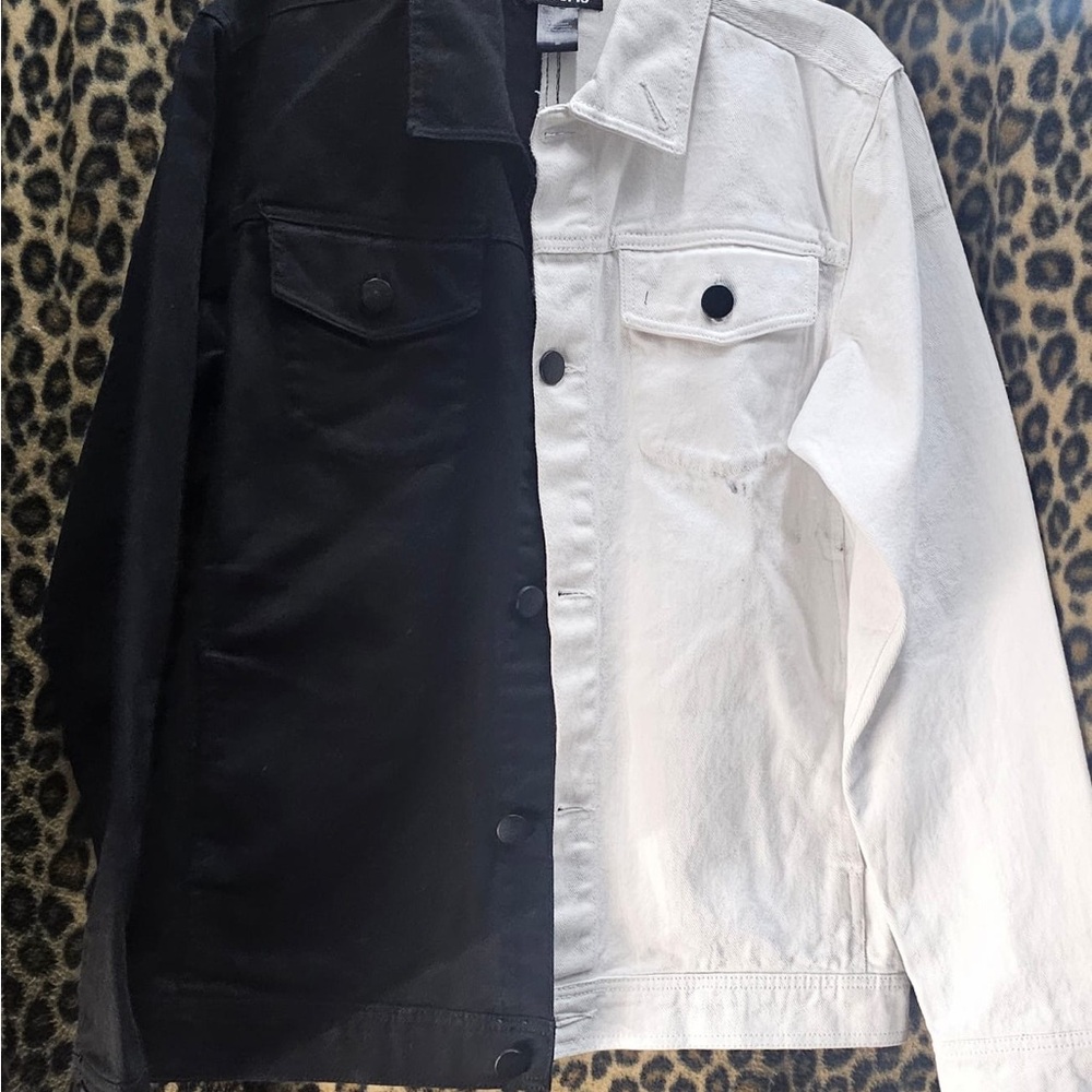 Black and White Lightweight Denim Jacket
